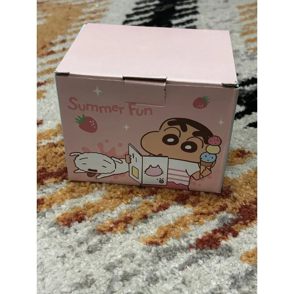 Crayon Shinchan Summer fun pink tea coffee cup mug NIB